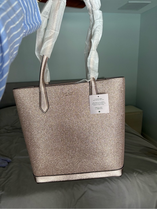 kate spade Handbags - kate spade Metallic Glitter Tote in Rose
